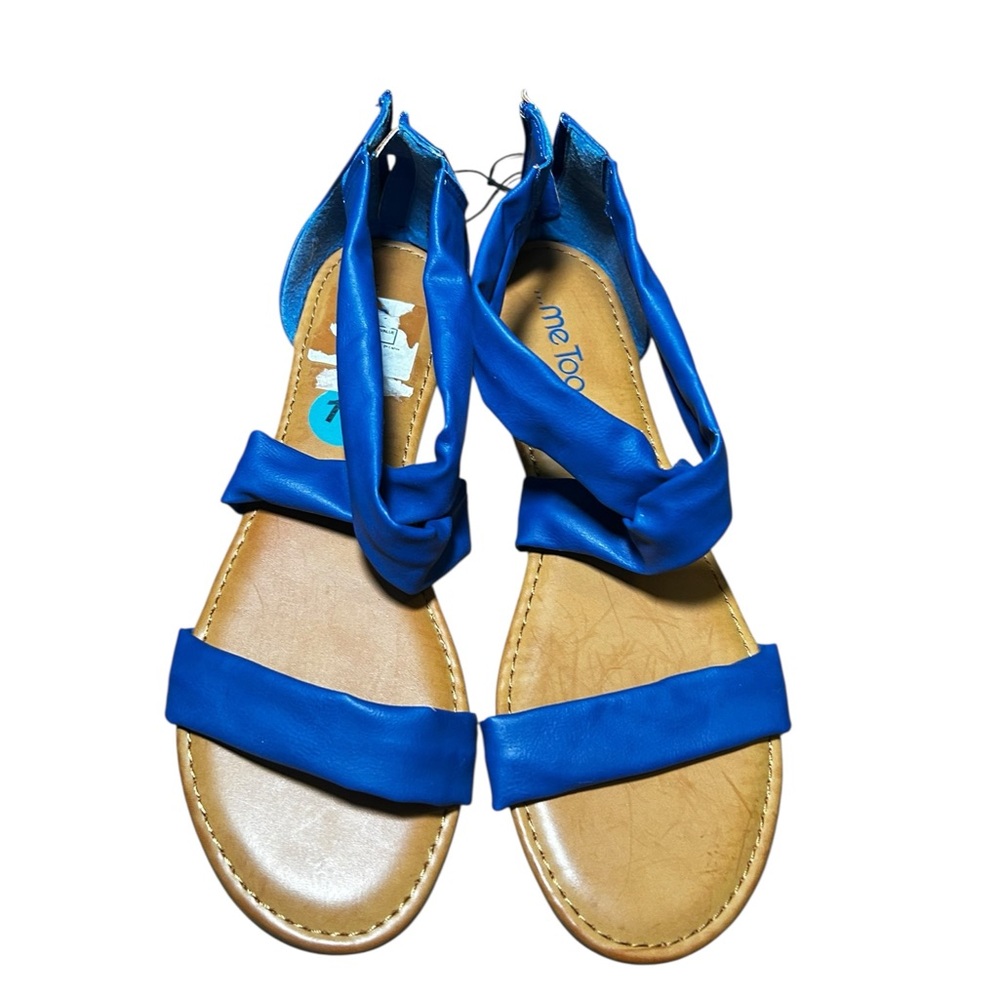 Me Too Blue Strappy Zip up Sandals Size 10 NWT